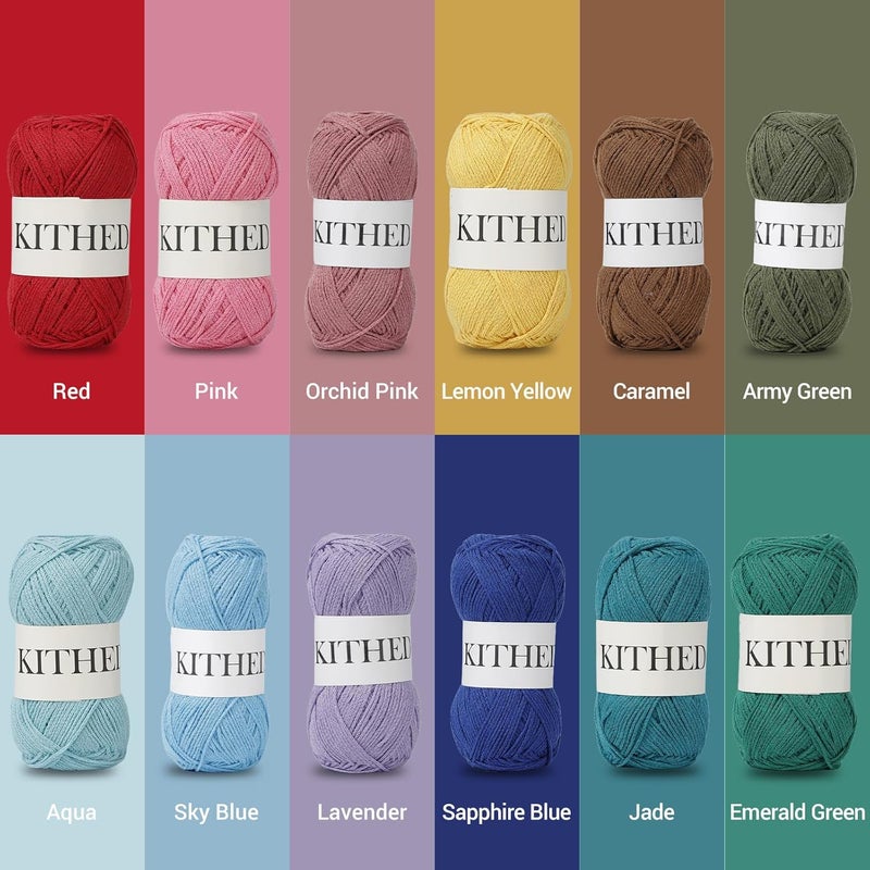 KITHED Cotton Yarn，10.5oz，526yard，3 Pack ，Soft Yarn for Crocheting and Knitting (16 Khaki) - Image 5